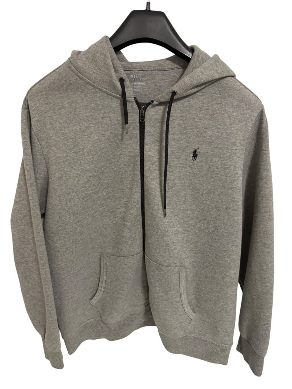 Polo Ralph Lauren Full Zip Up Hoodie Mens 2XL Long Sleeve Sweatshirt Gray
